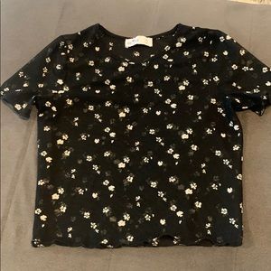 Hollister sheer flower shirt